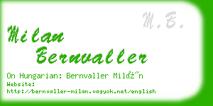 milan bernvaller business card